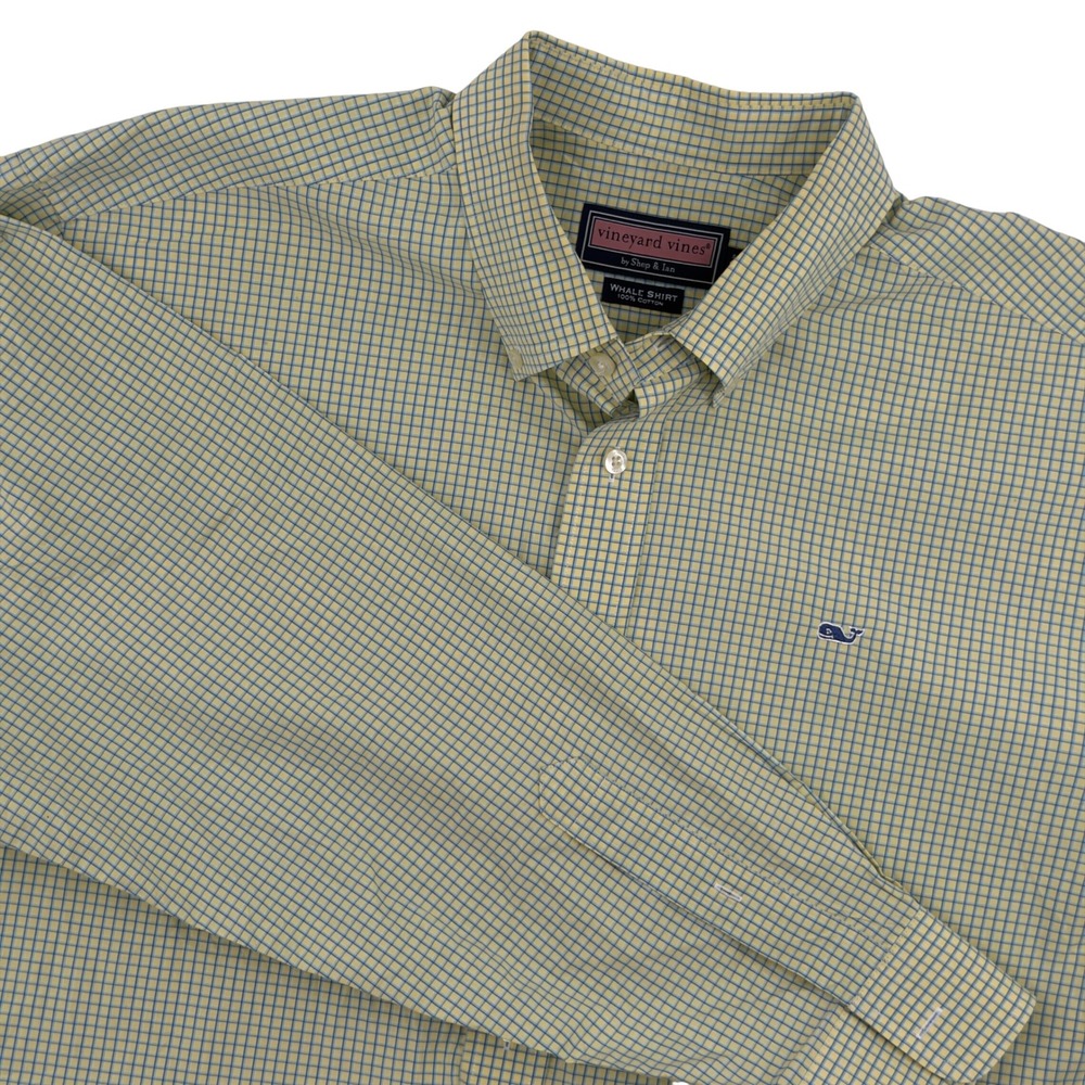 Vineyard Vines Whale Shirt Men's Long Sleeve Button Down Gingham Plaid